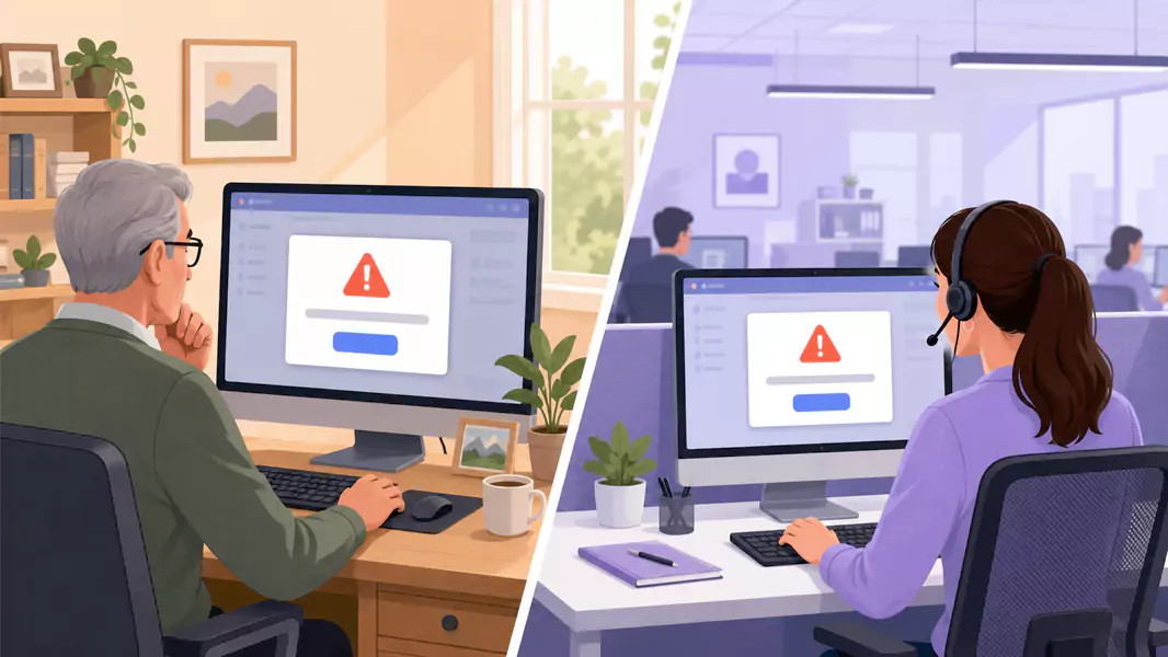 support staff recreates the user issue to create a useful support video reply