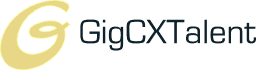 GigCXTalent logo with a yellow circular design and black text on a white background.