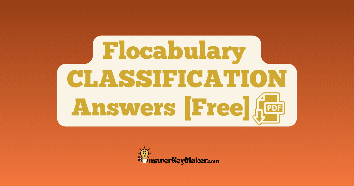Flocabulary CLASSIFICATION Quiz Read & Respond Answer Key PDF