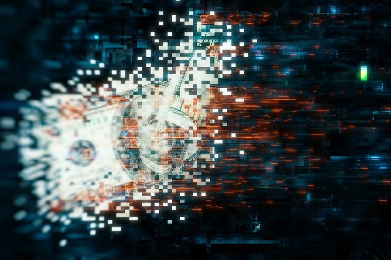 Red digital warning symbol glowing on a circuit board interface, representing active ransomware exploitation of the VMware ESXi CVE 2025 22225 vulnerability and hypervisor compromise.