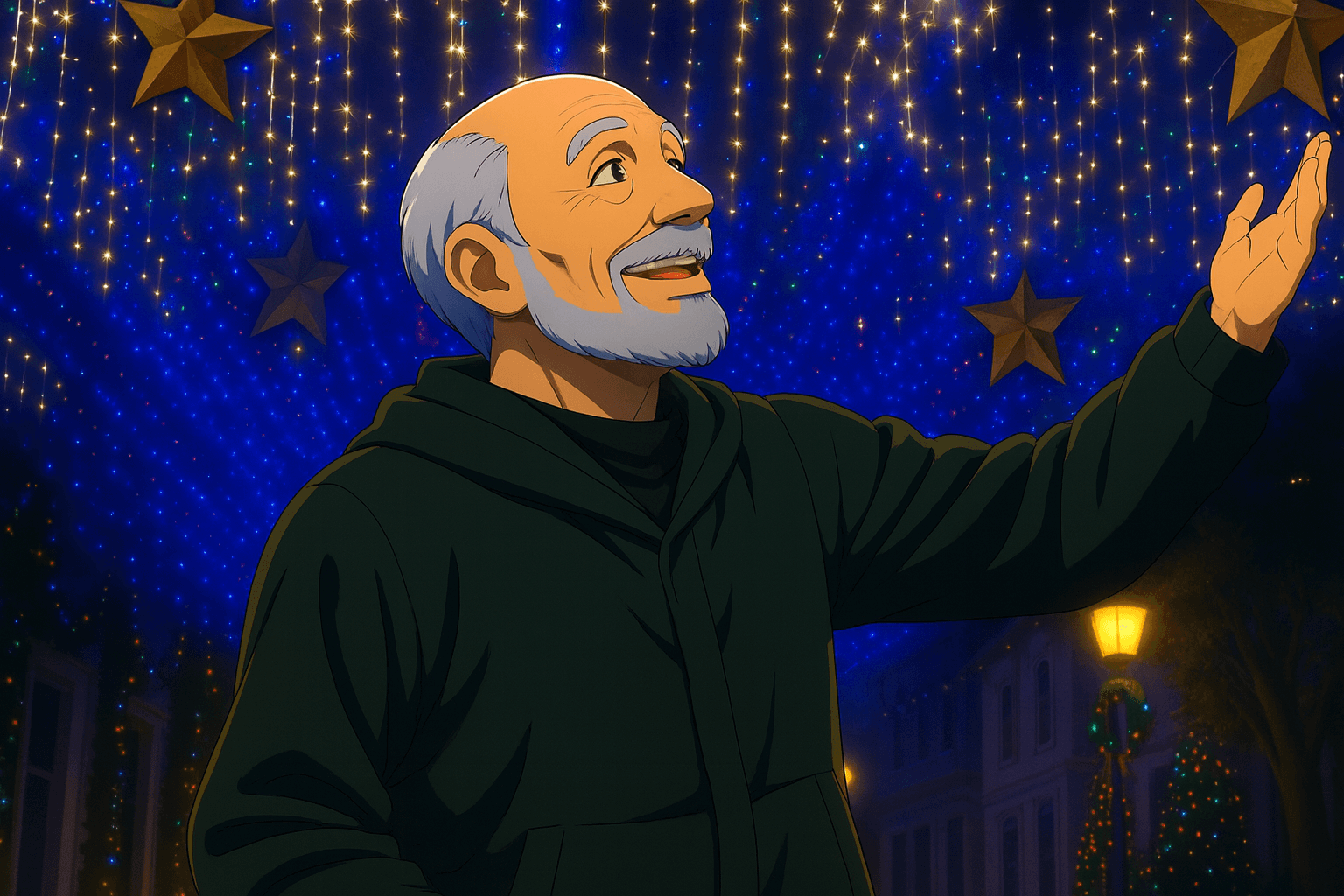 Illustration of Don Ramon in Christma's Market