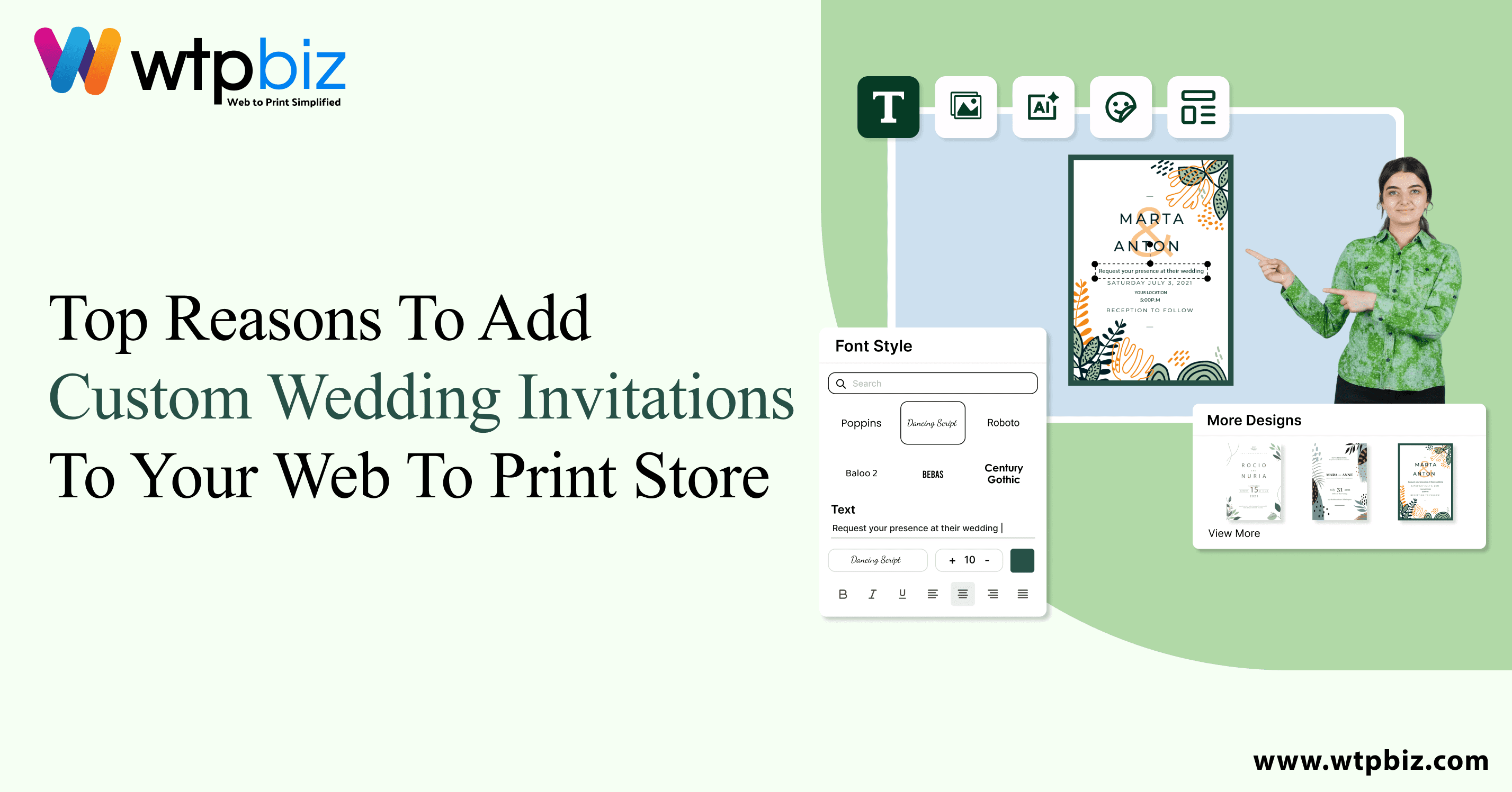 custom wedding invitations to your web to print store