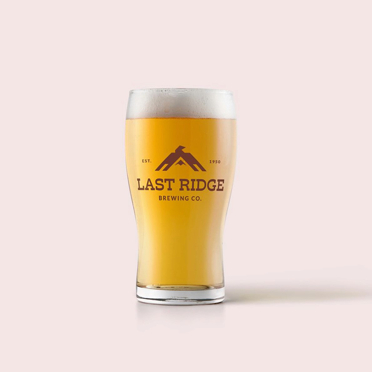 Last RIdge Brewing Co mockuped up on a beer glass