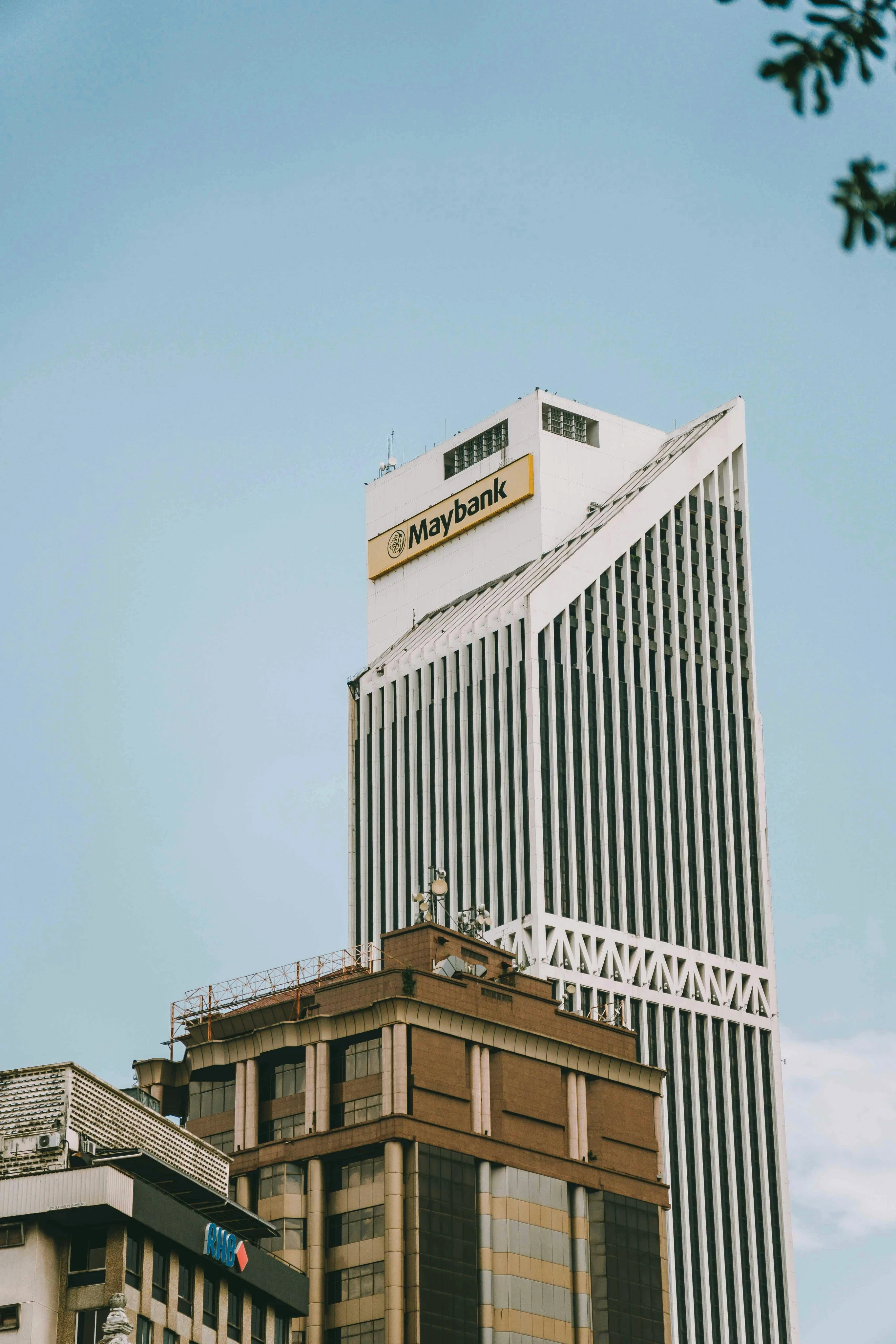 a tall building against a blue sky