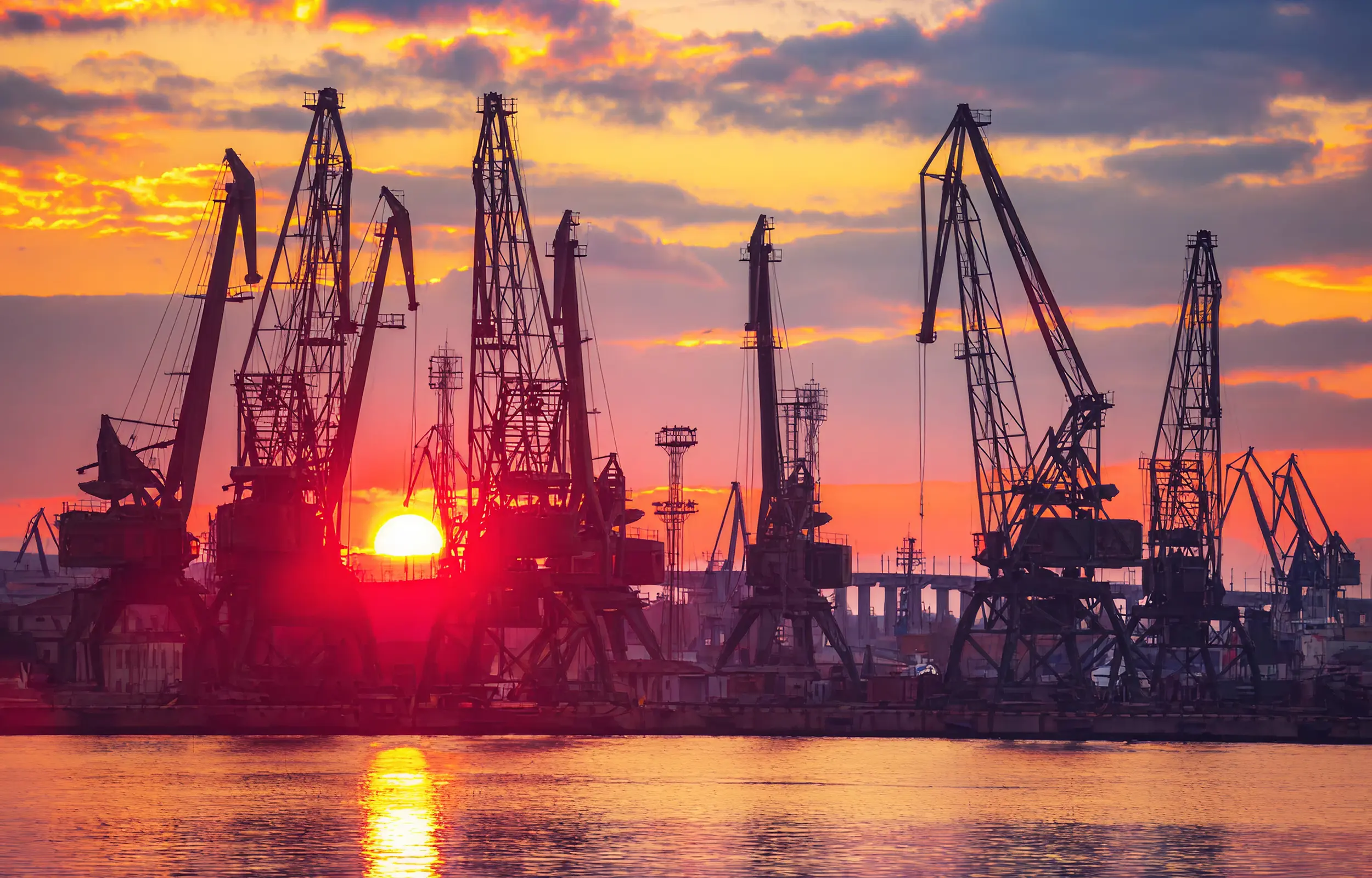 Контейнерен терминал, Контейнерни кранове, изглед от високо