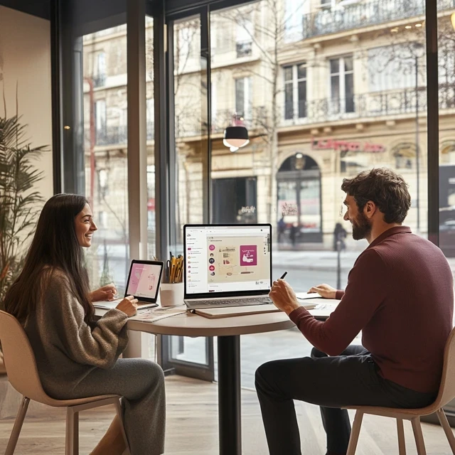 Développeurs Arterum travaillant sur une application mobile dans un bureau à Bordeaux