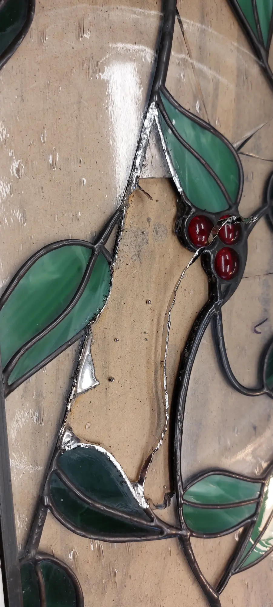 Voorzetraam - gebroken glas werd verwijderd