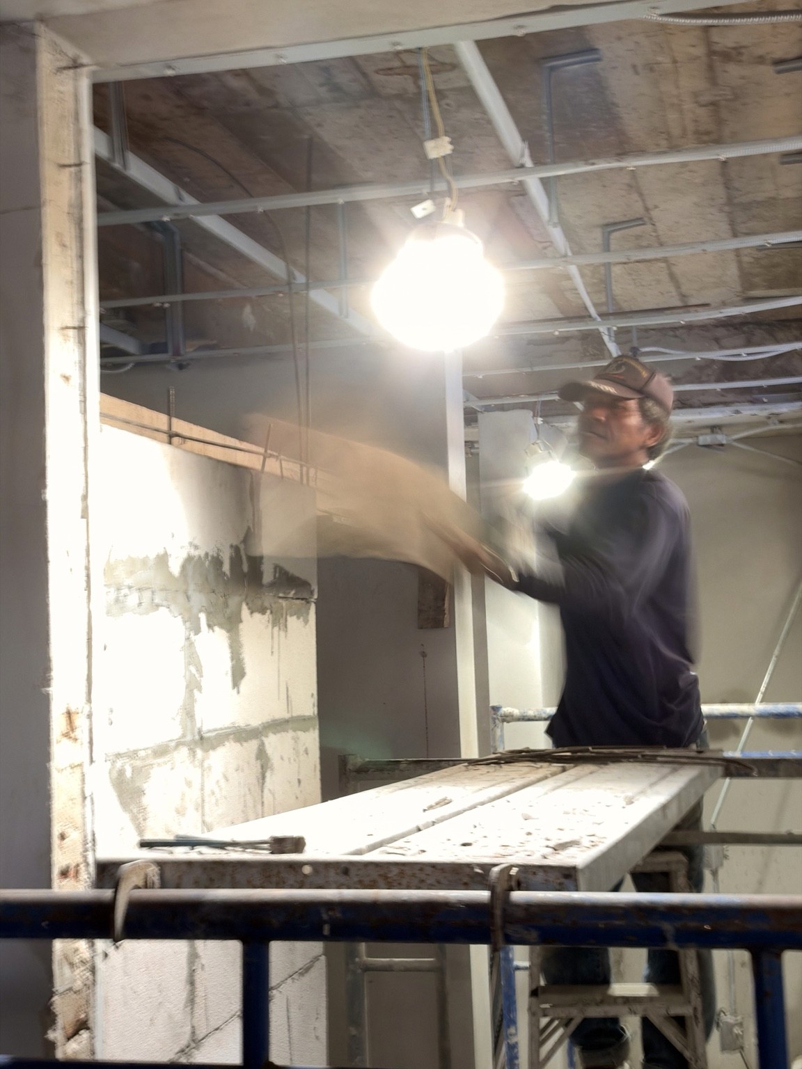 Masonry work in progress — PLANE & PLACE