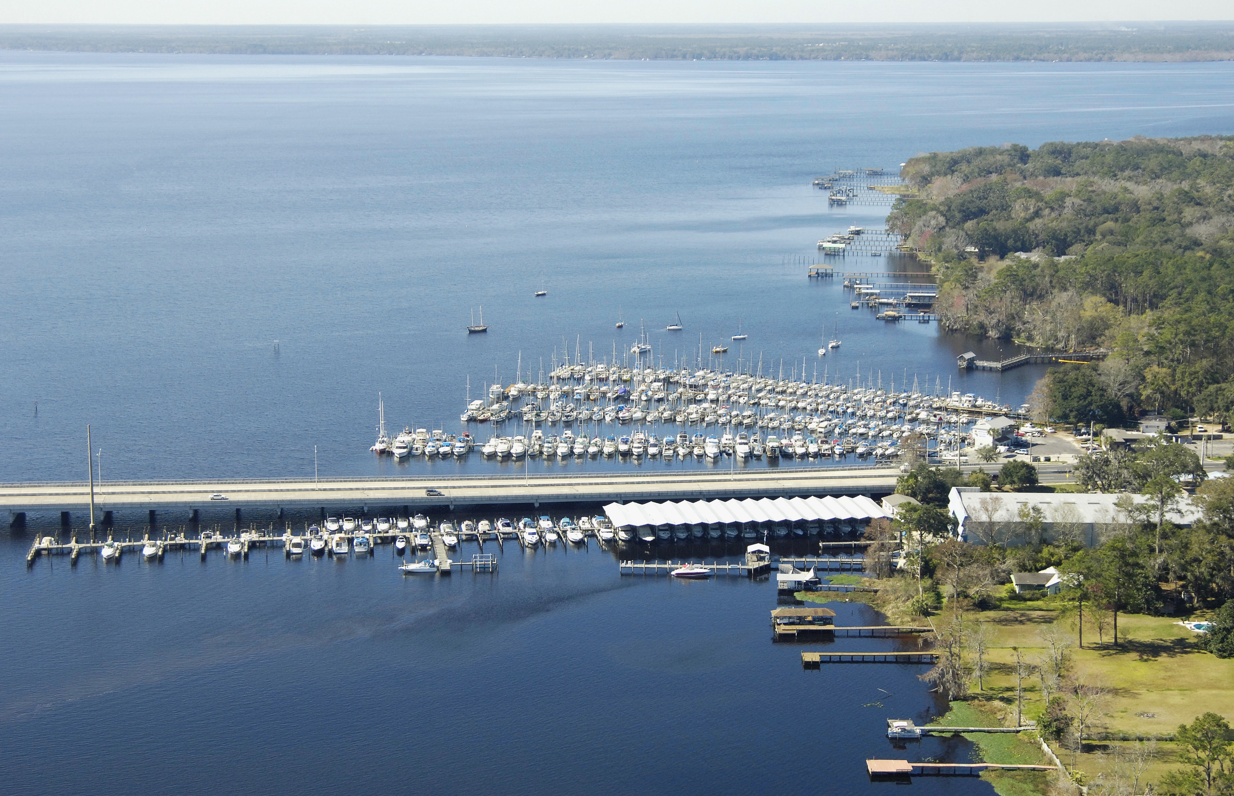 Amelia island marine with water in front