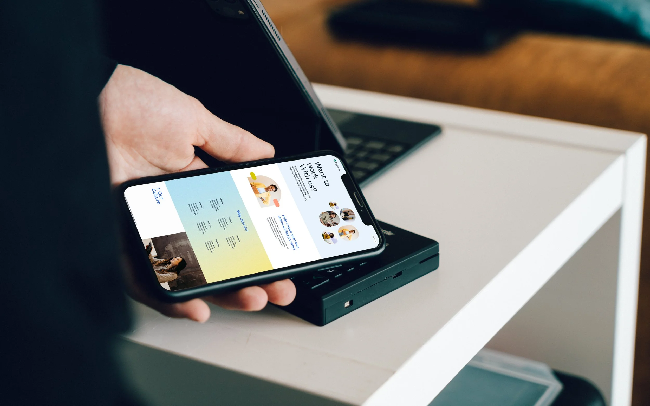 Tablet displaying FigBytes digital experience