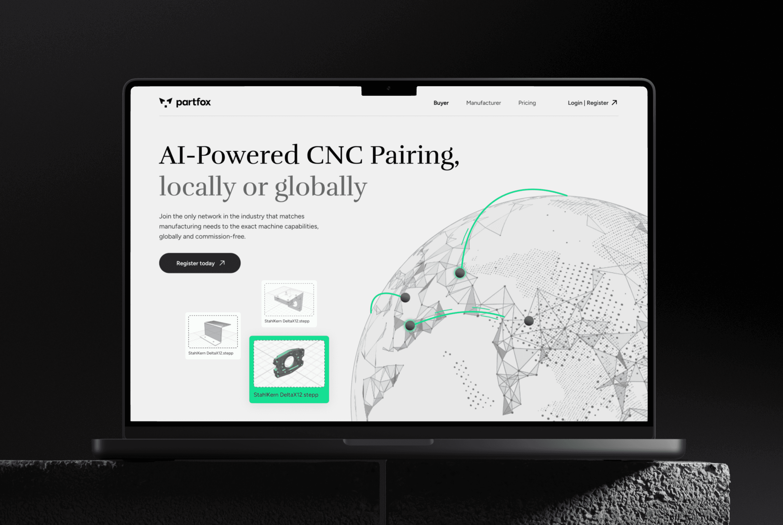 partfox website mockup
