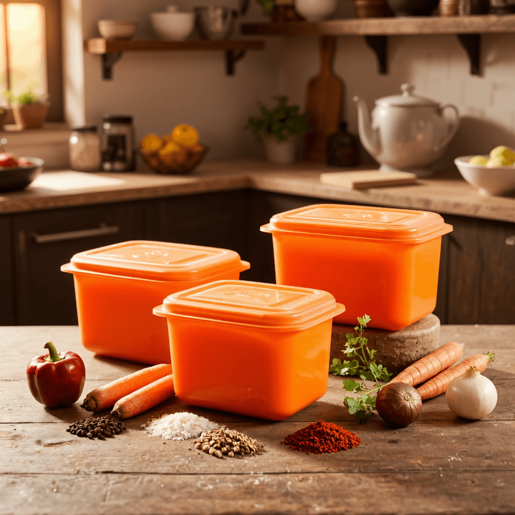 product photography of set of food storage containers