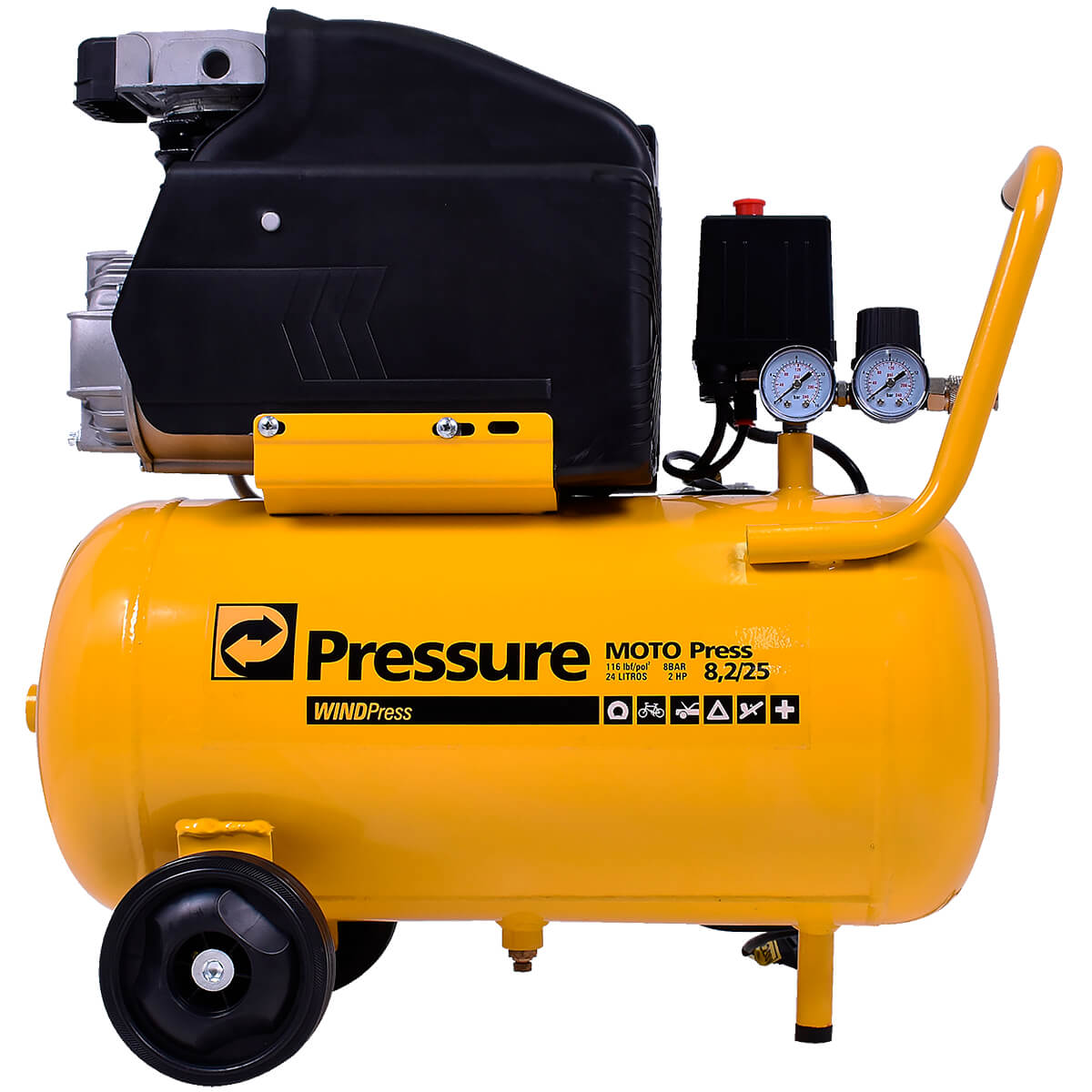 Motocompressor de Ar 24 Litros 8,2 Pés Pressure