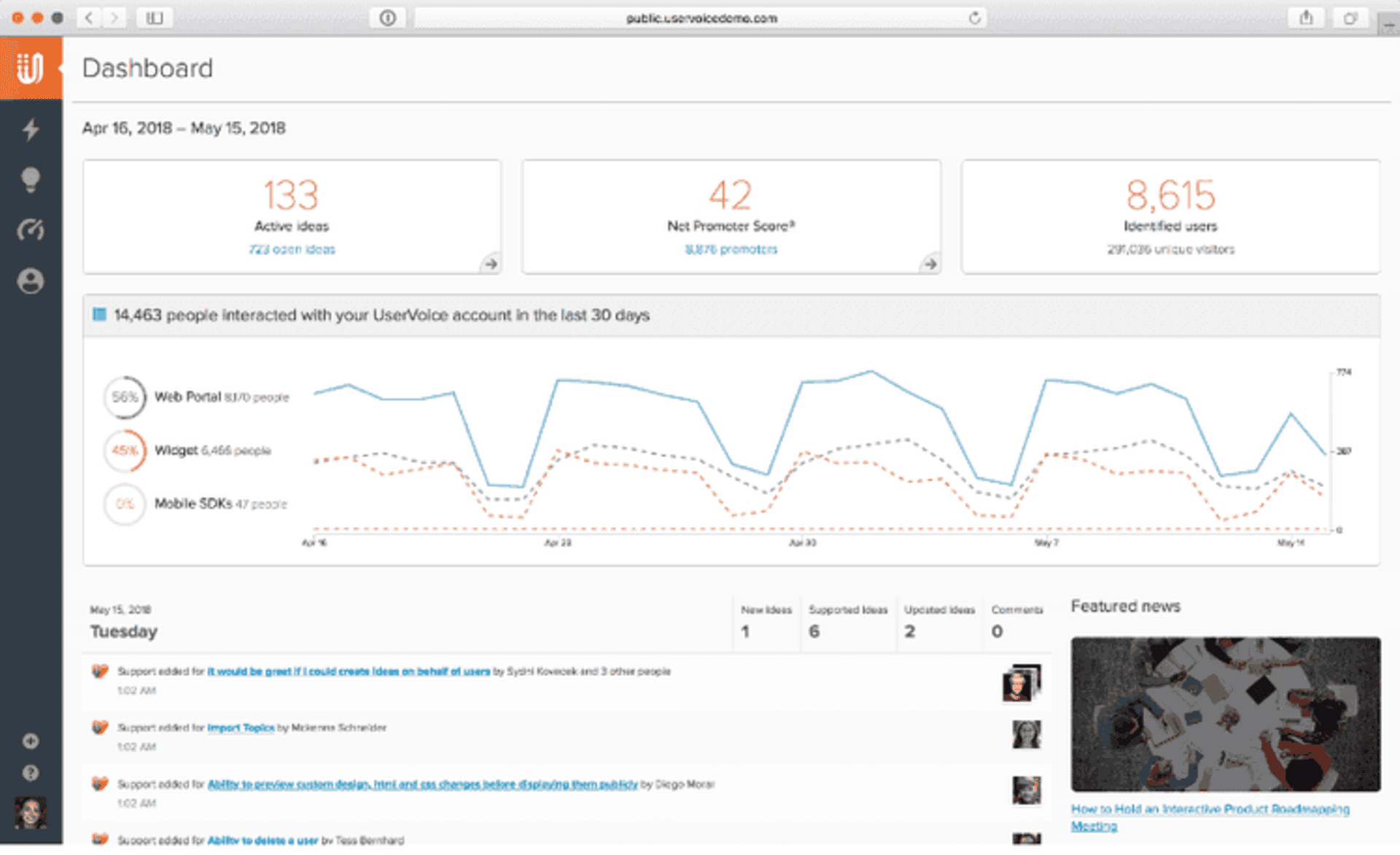 UserVoice customer feedback software