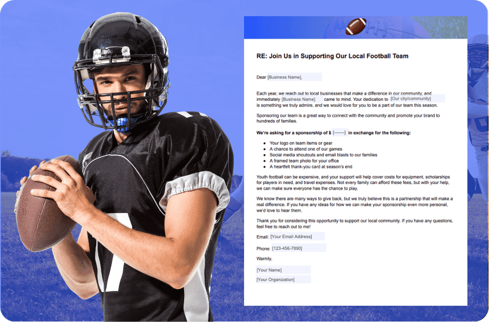 Football Sponsorship Letter Template