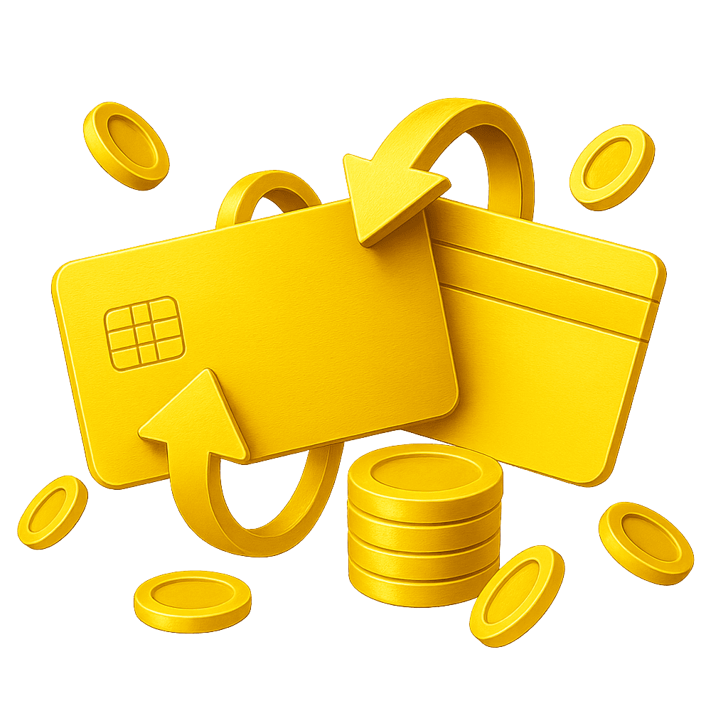 3D blue circular icon with two curved arrows forming a refresh symbol