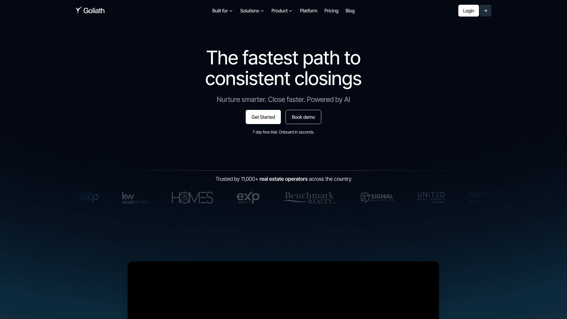 Goliath Data homepage screenshot