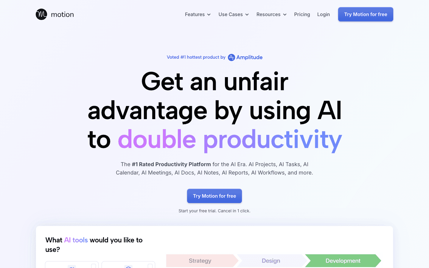 Motion AI calendar and task scheduler