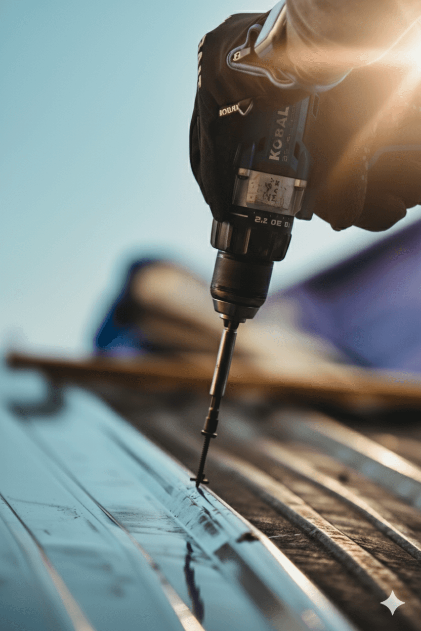 a person using a drill to drill a piece of wood