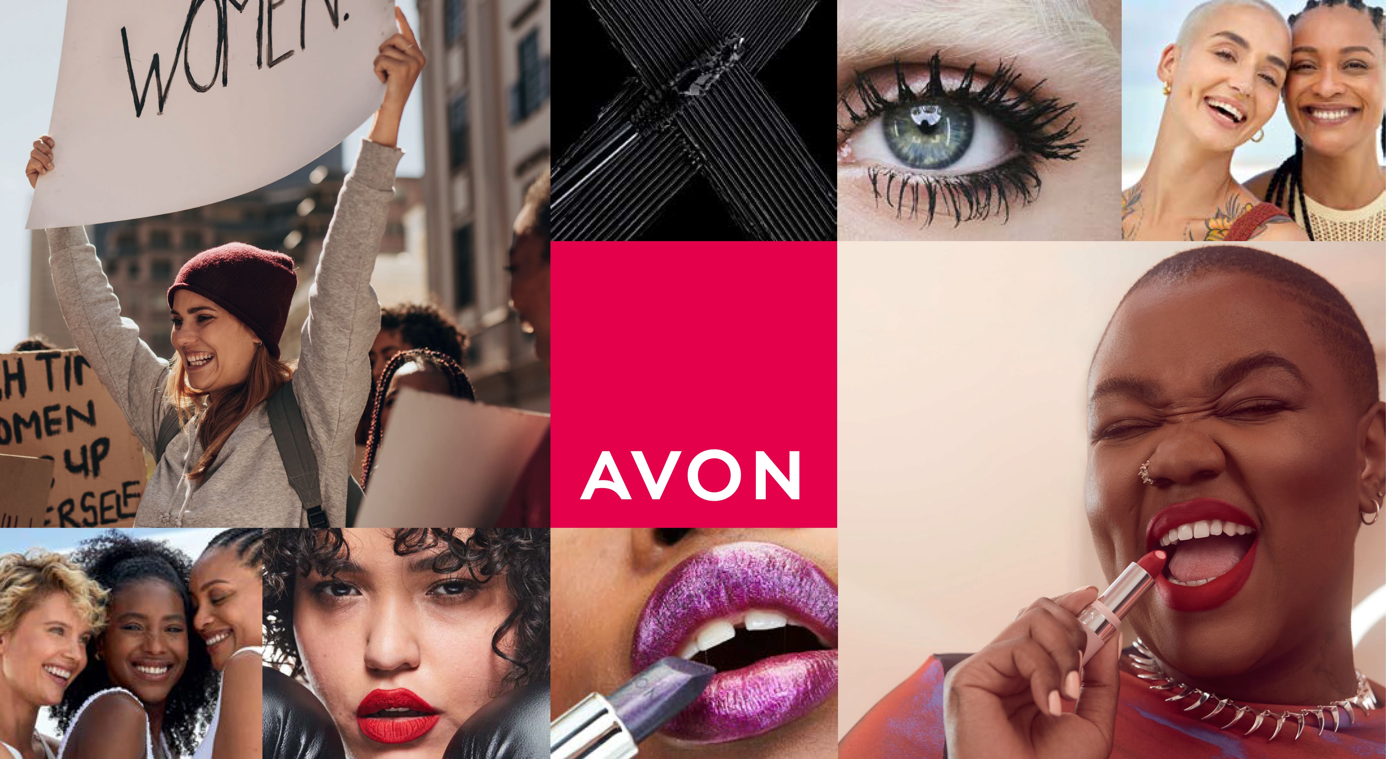 Avon eCommerce website displayed on multiple mobile devices.