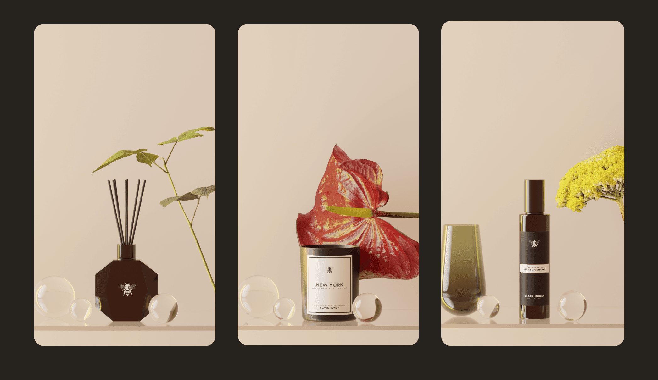 Maison Black Honey Diffuser, Candle, Perfume