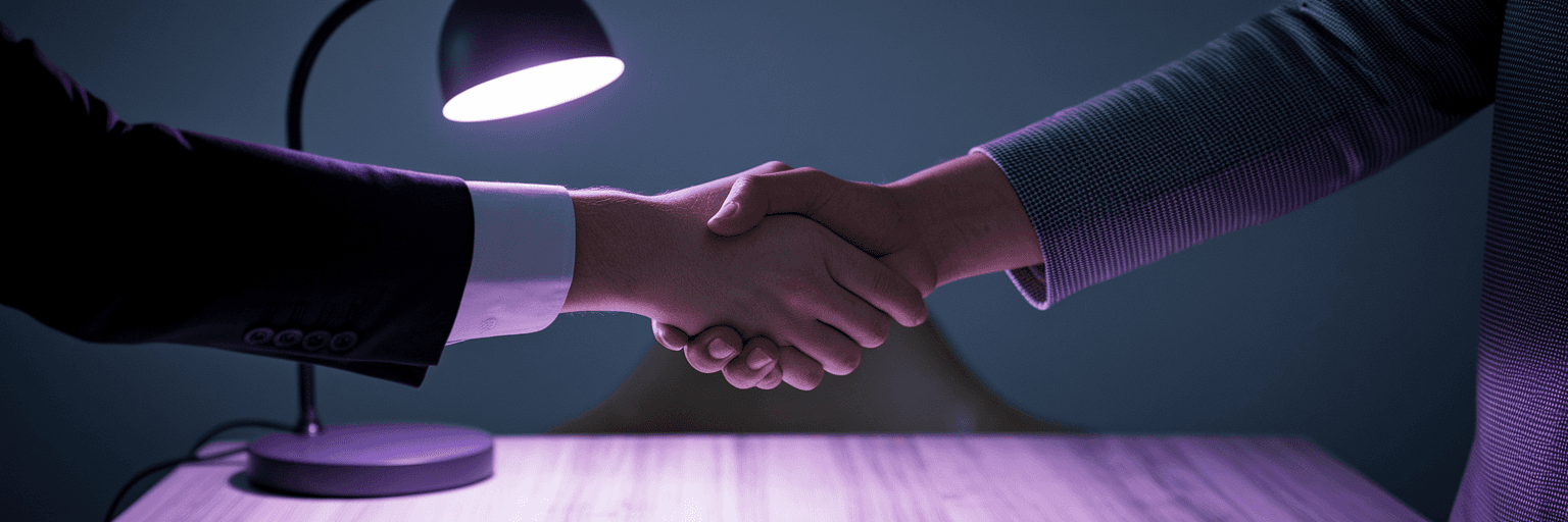 Handing over a marketing playbook in an office.