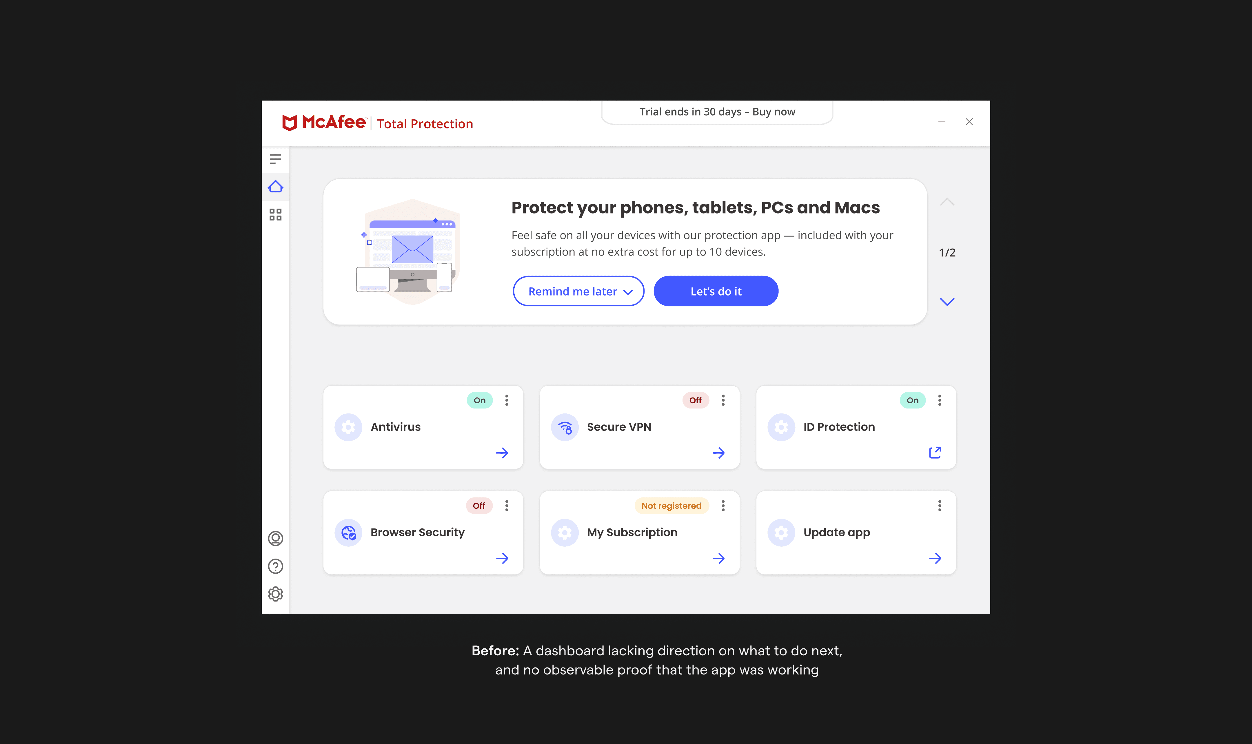 A screenshot of the app's home screen