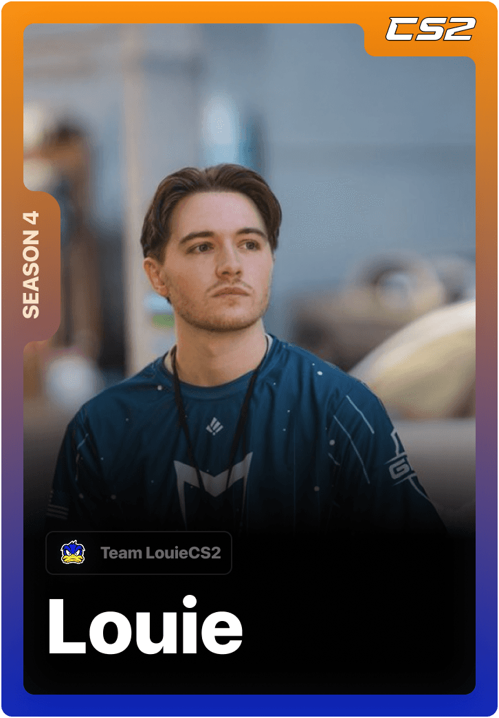 Louie professional CS2 player competing in the 1v1Me Counter-Strike 2 esports league