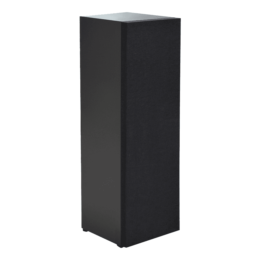 Black rectangular speaker on white background.