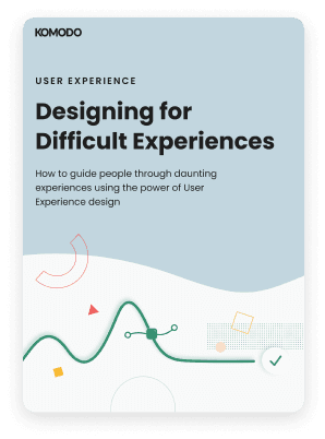 an image of a mockup front cover of the whitepaper Designing for Difficult Experiences