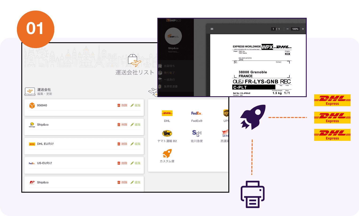 DHL in Ship&co account settings