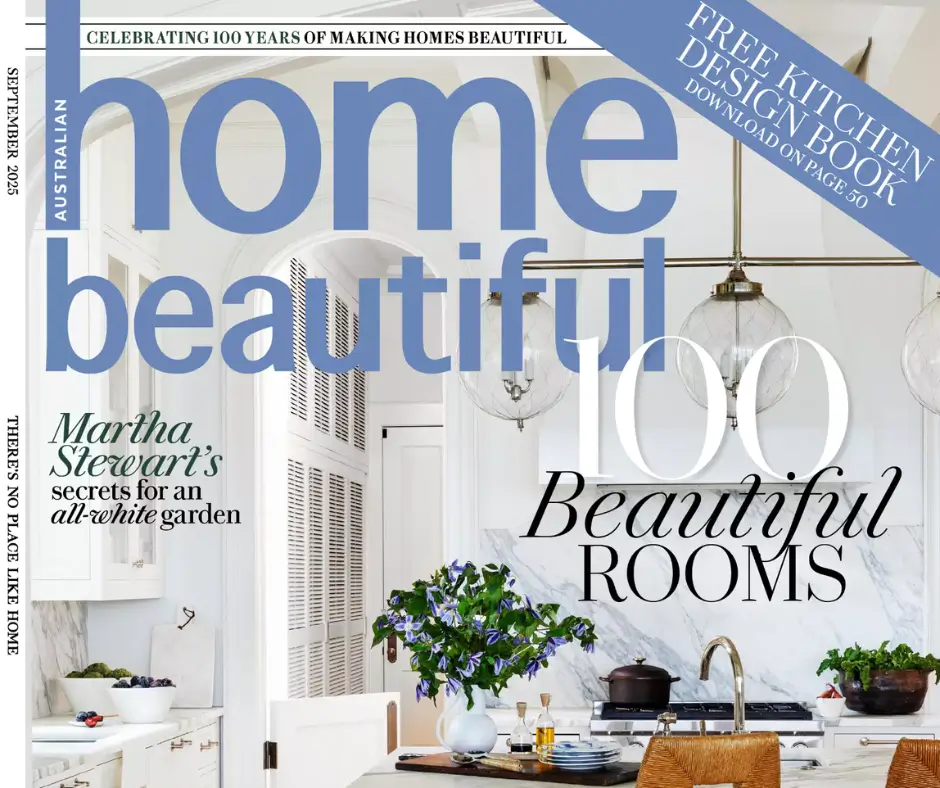 Home Beautiful magazine cover with American Hamptons style home feature