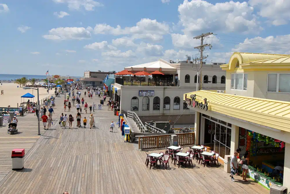 Busy boardwalk in Ocean county, NJ.