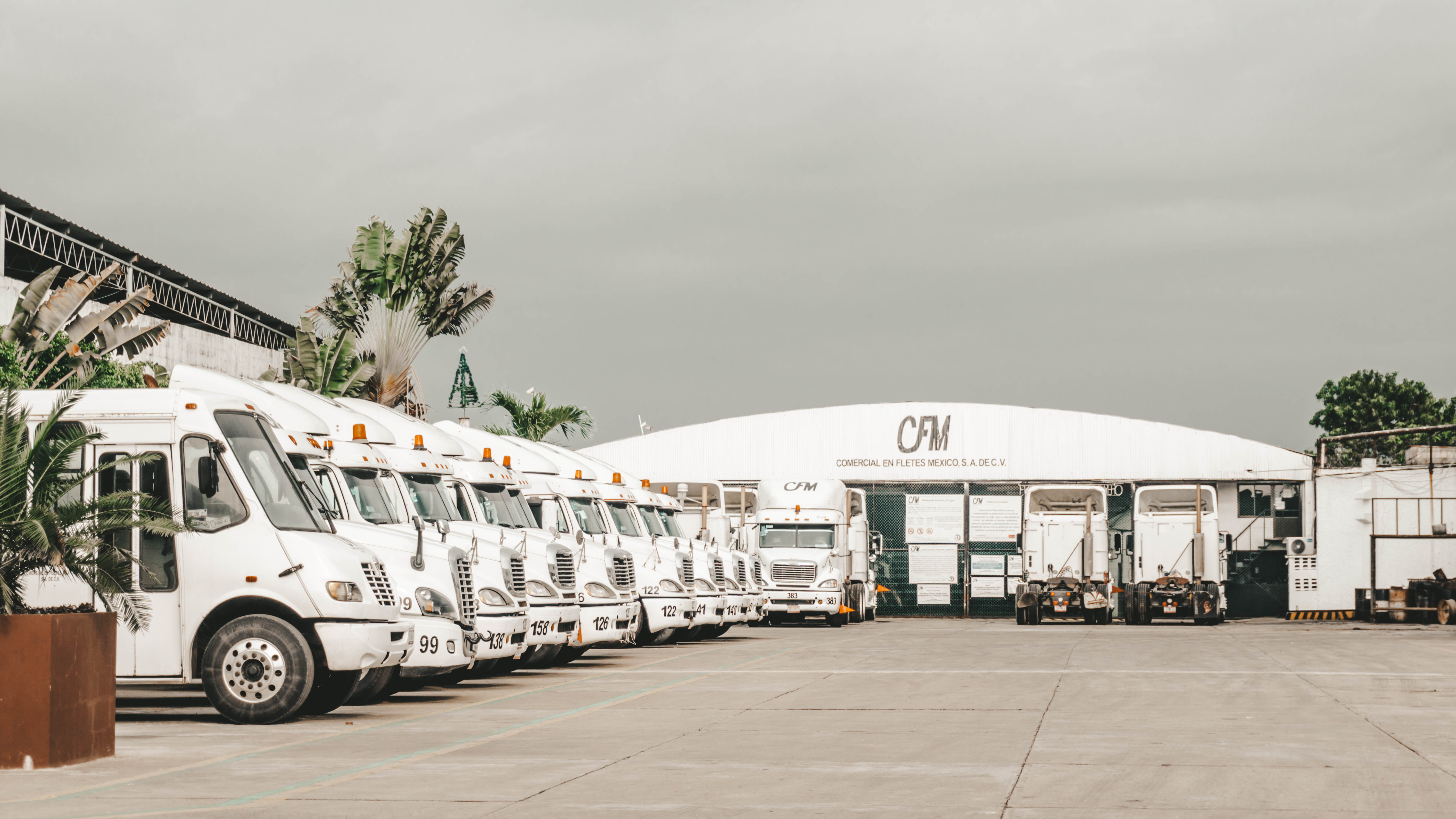 CFM's fleet of specialized transport vehicles at their Villahermosa headquarters