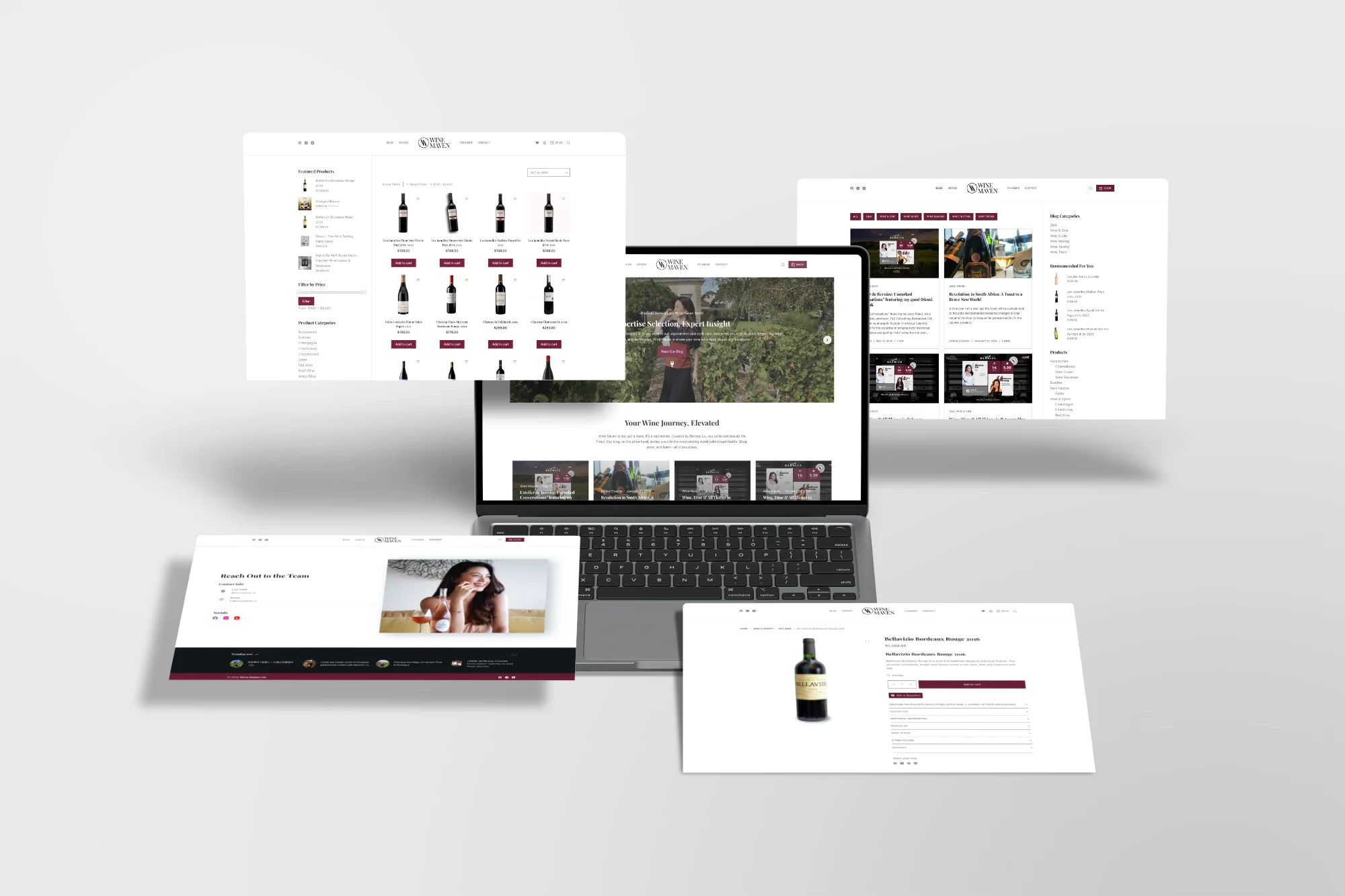 Wine Maven Website Notebook Mockup