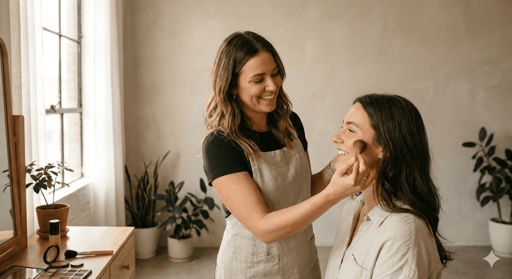Beauty Pros working with a client
