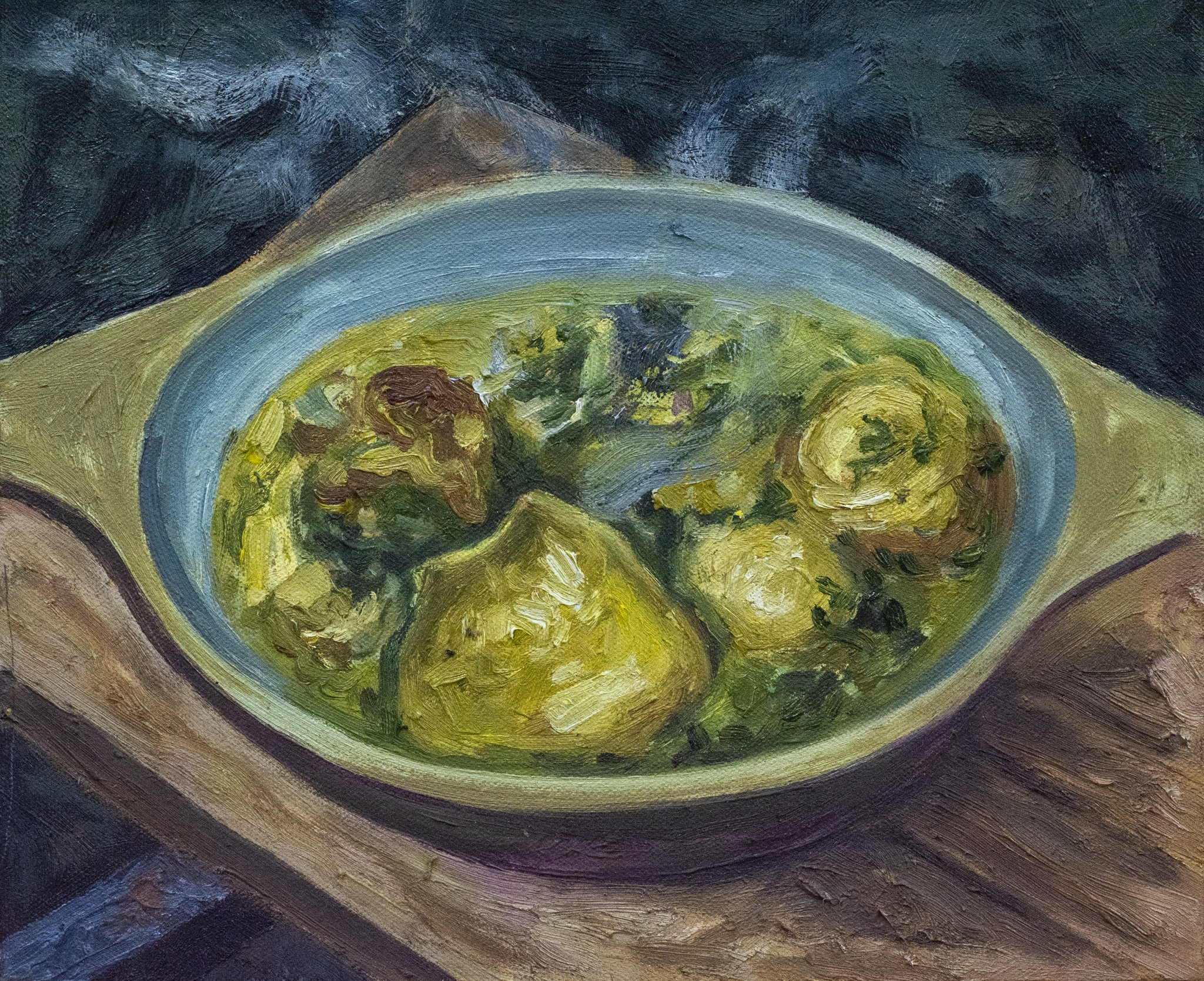 red and white abstract painting