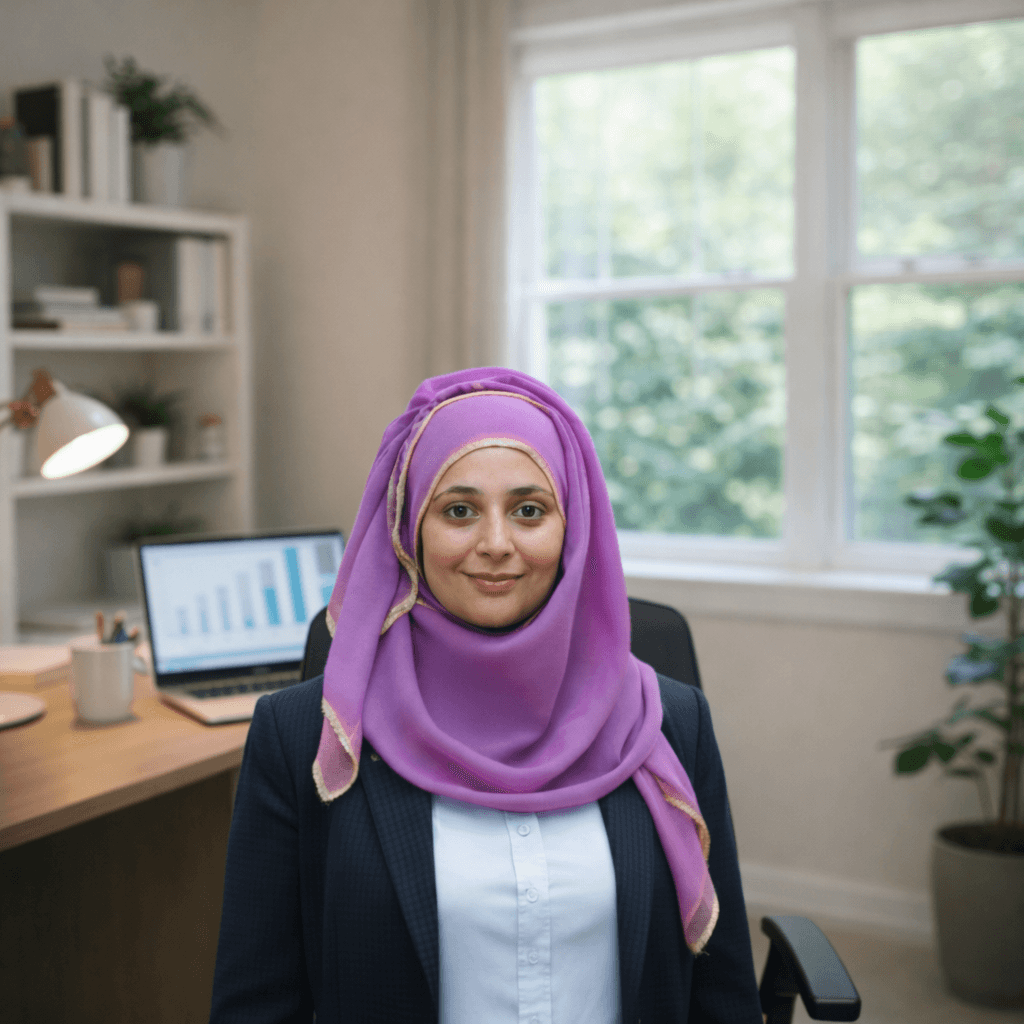 Ayesha Ikram, Google Cloud Architect and Founder of Qasimo Systems, an expert in building quiet authority systems for elite consultants.