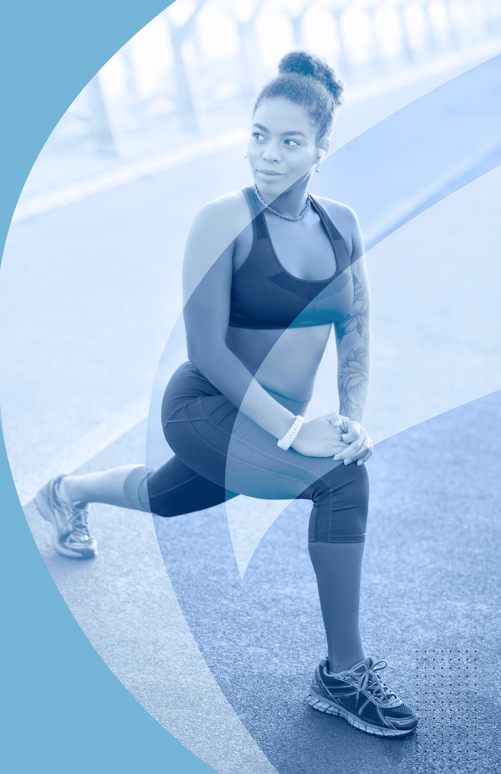 Woman stretching before running