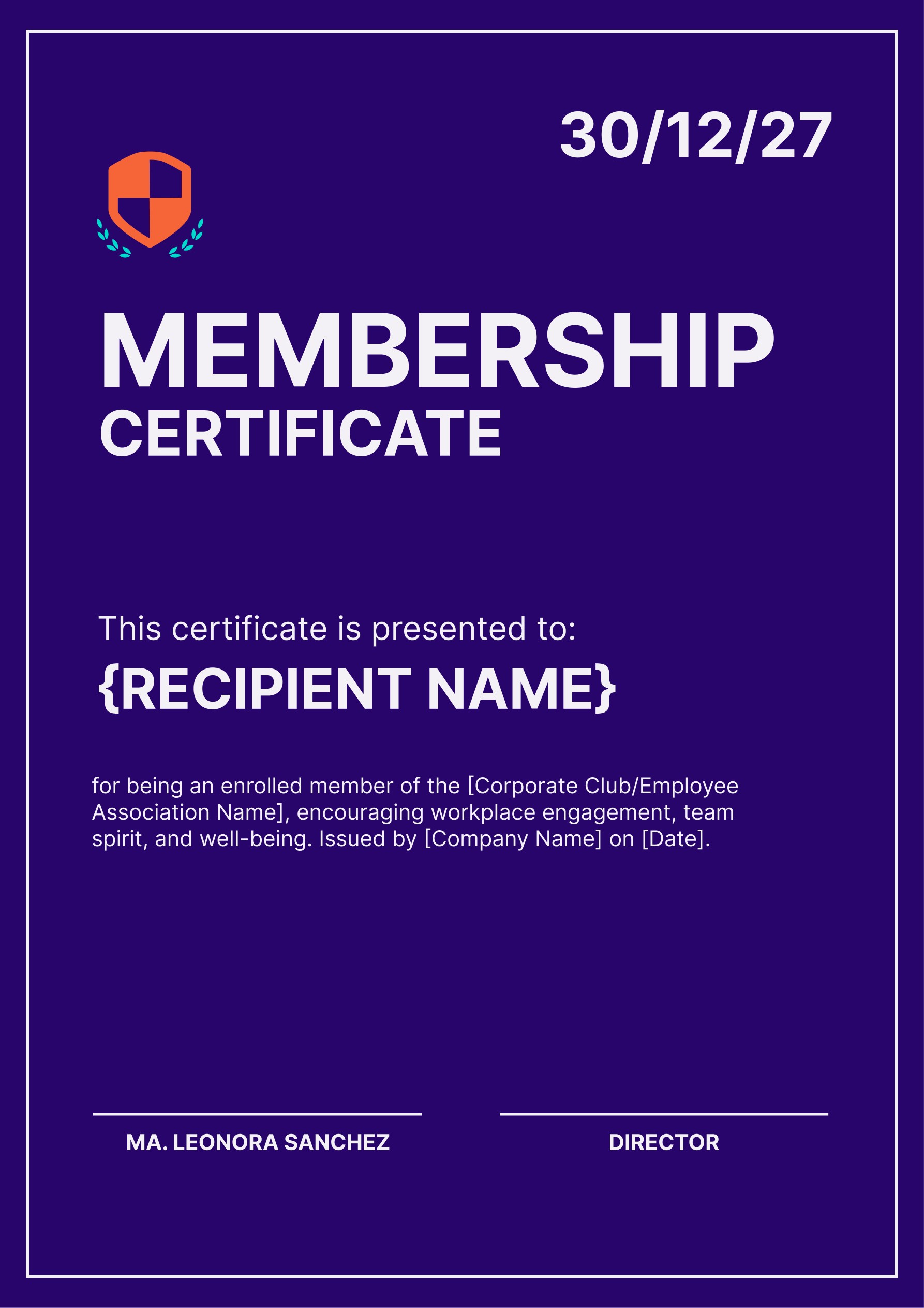 Wauld - Bold and sophisticated membership certificate template