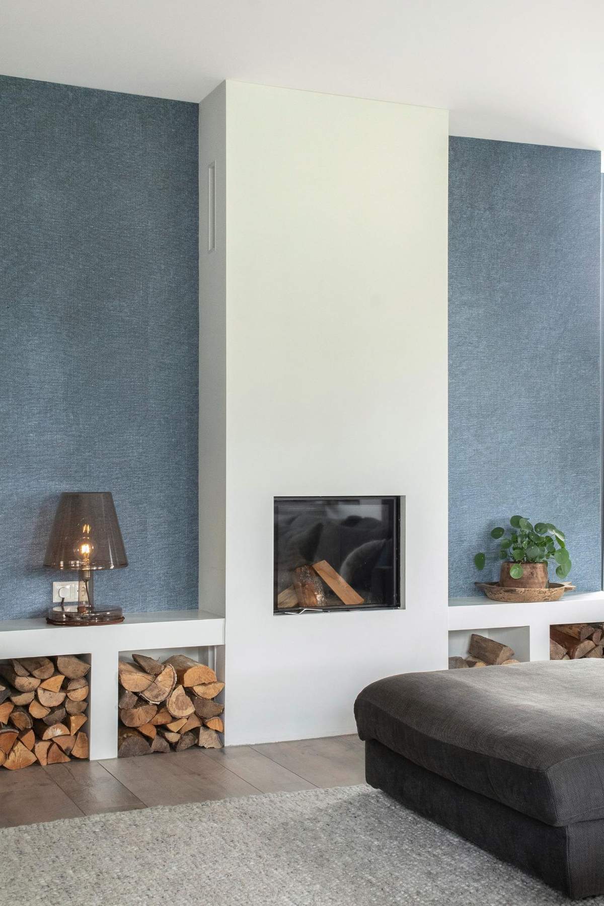 inbouw haard met bankjes, maatwerk interieur