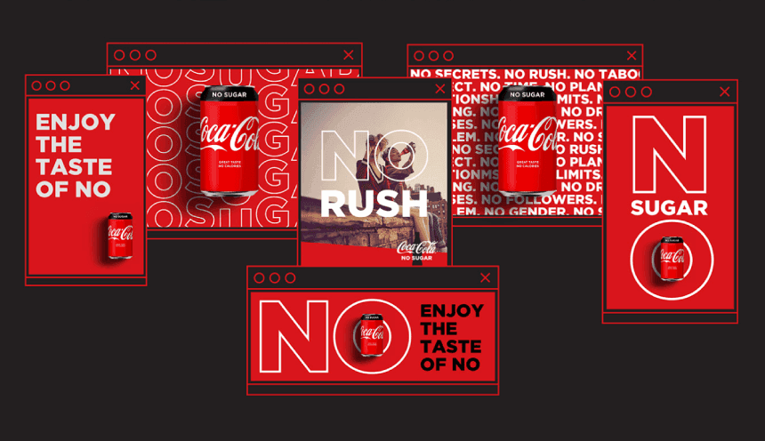No Sugar Coca Cola Digital Moodboard