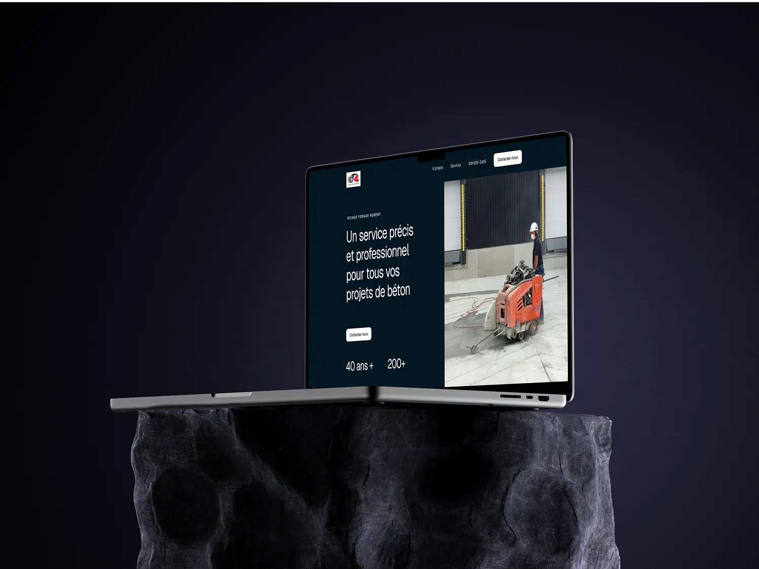 Réalisation b2web — conception du site web de Sciage & Forage Robert, entreprise de sciage et forage de béton
