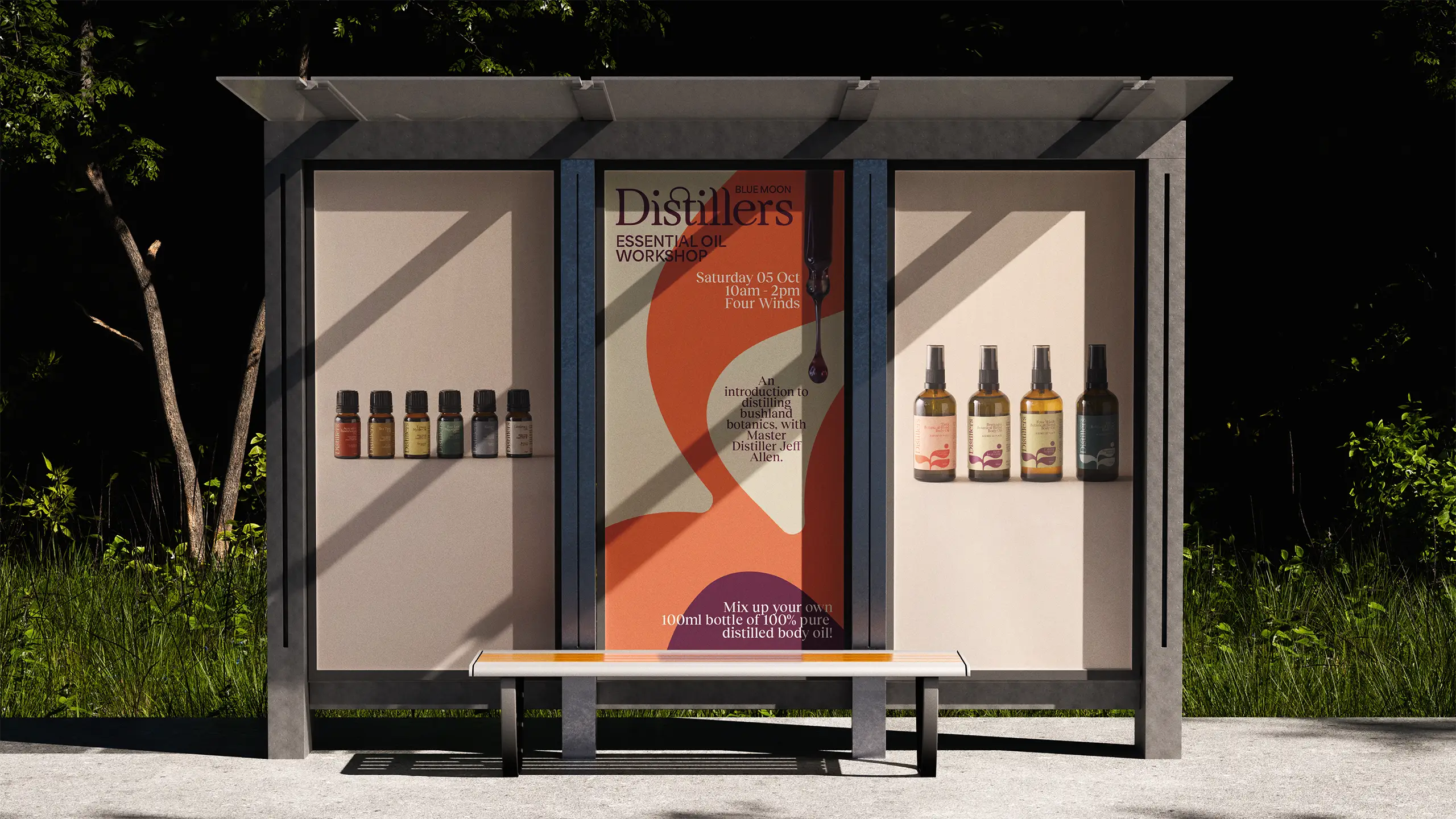 Four Winds program poster design with brand template and typography.