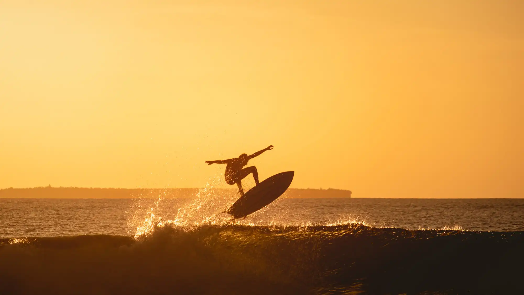 Surfer in the sunset