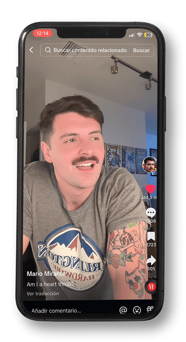 Tiktok of a creator with his products