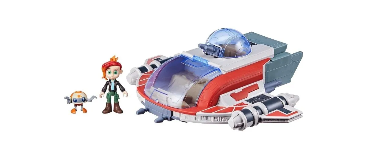 Crimson Firehawk spaceship with Nash and RJ-83 figures from Hasbro