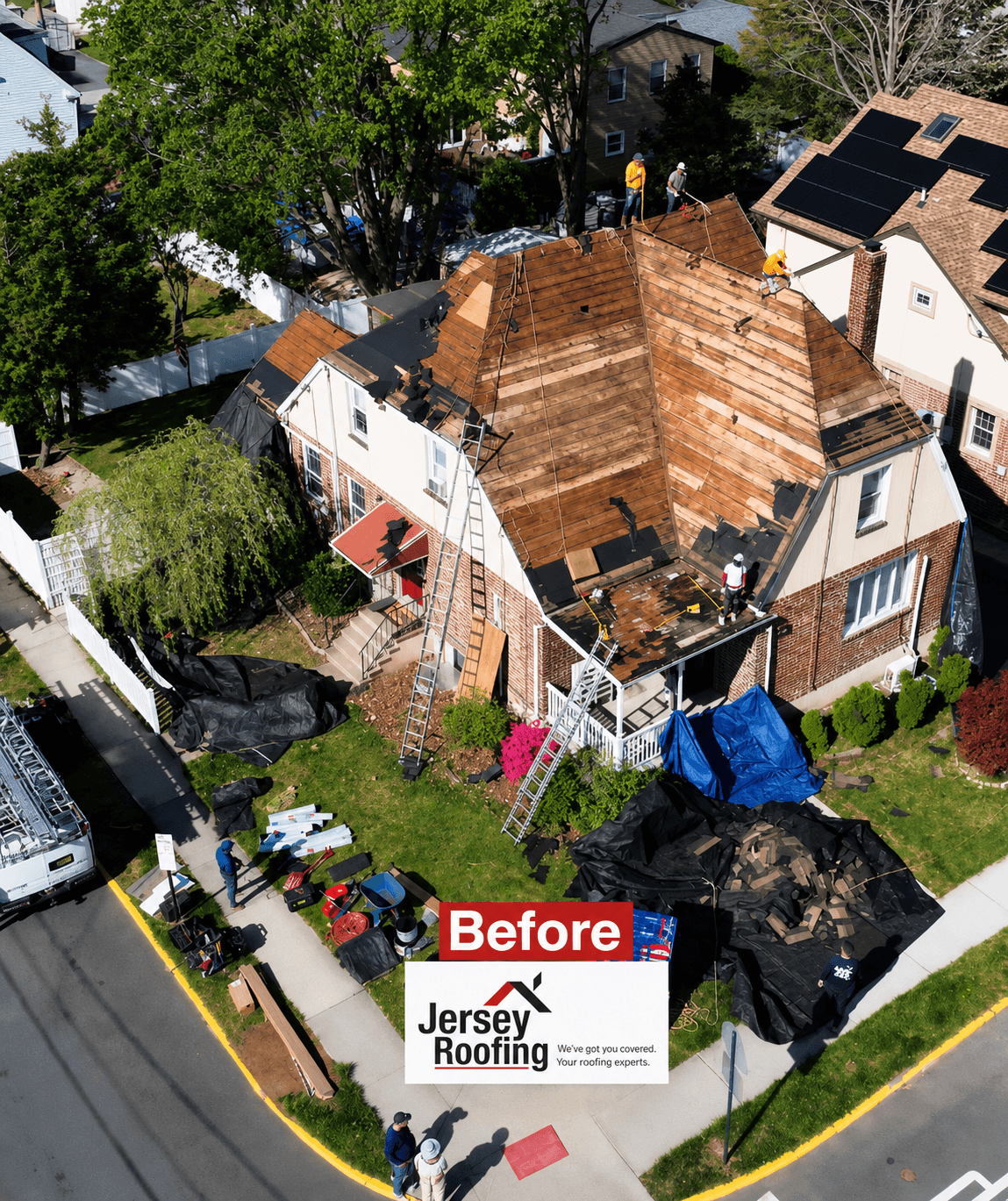 A before image of a residential roof