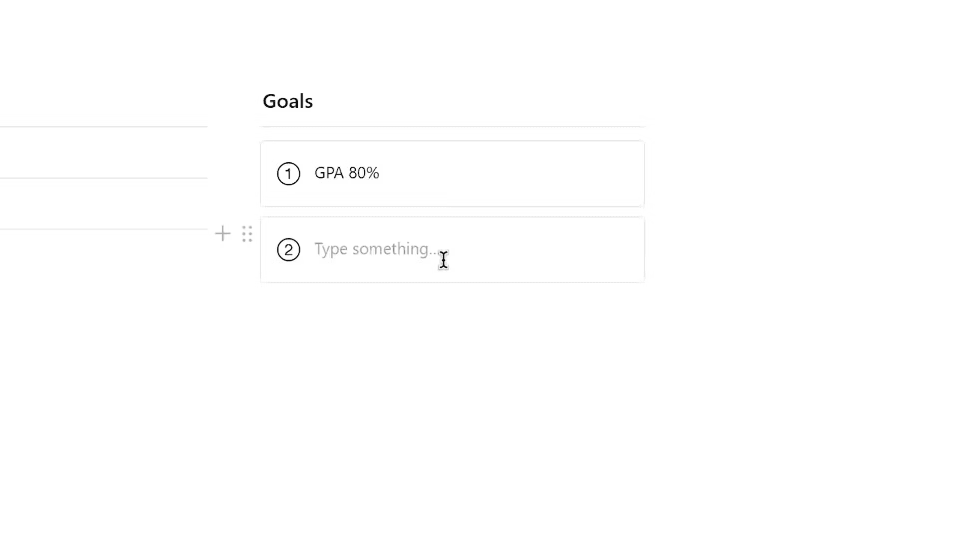 Image showing how to create a goals section.