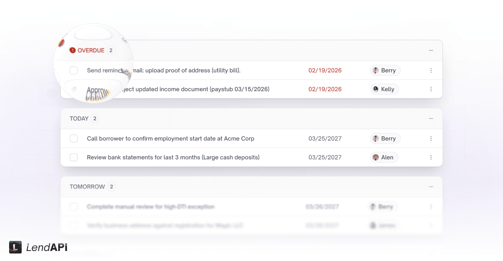 LendAPI Platform Update v3.1.5 - Task Manager - List View